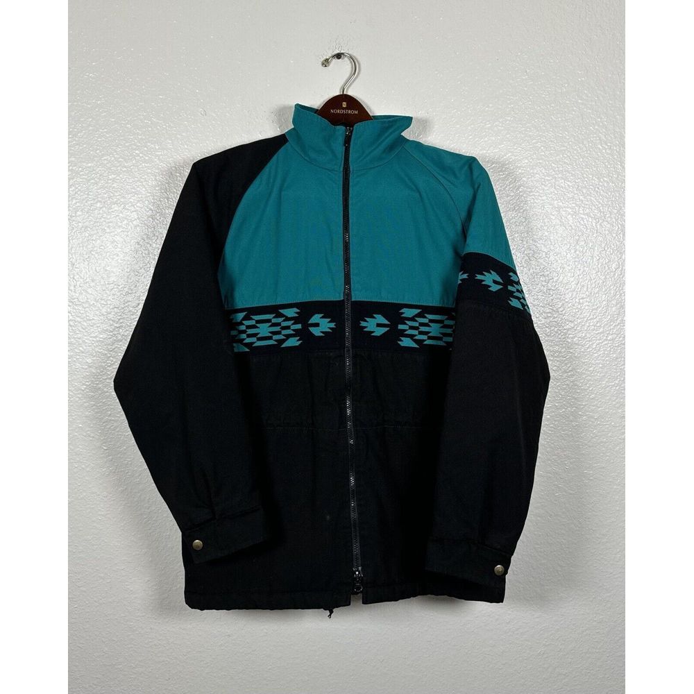 Keyston USA Men's Sz M Southwest Quilt Jacket Cross J Jeans Zip Native Turquoise